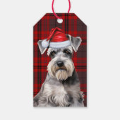 Holiday Plaid with a Schnauzer Dog Christmas Geschenkanhänger (Vorderseite)