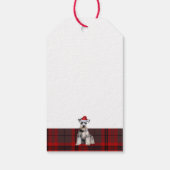 Holiday Plaid with a Schnauzer Dog Christmas Geschenkanhänger (Rückseite)