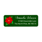 Holiday Poinsettia Blume Grüne Rücksendeadresse (Vorne)