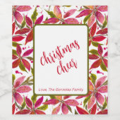 Holiday Poinsettia Christmas Cheverage Label Weinetikett (Einzelnes Label)