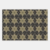 Holiday Poinsettia Fraktal Pattern Geschenkpapier Set (Vorderseite)