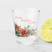 Holiday Poinsettia Gastgeschenk Hochzeit Shot Glas (Vorderseite)