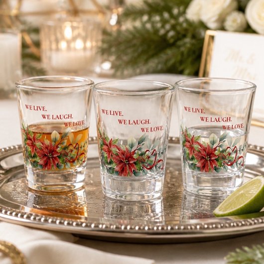 Holiday Poinsettia Gastgeschenk Hochzeit Shot Glas