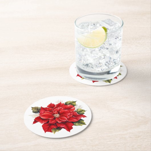 Holiday Poinsettia Paper Untersetzer (Vor Ort)