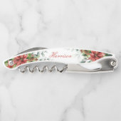 Holiday Poinsettia Personalisierte Hochzeitsgesche Kellnermesser (Rückseite)