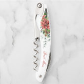 Holiday Poinsettia Personalisierte Hochzeitsgesche Kellnermesser (Vorderseite)