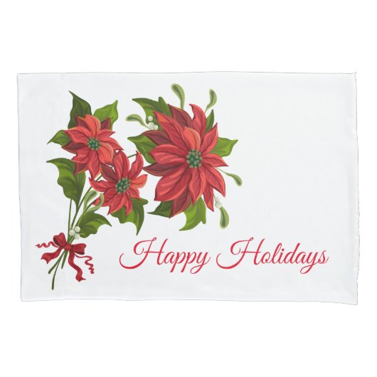 Holiday Poinsettia Pillowcase Kissenbezug (Vorderseite)