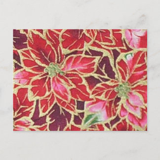 Holiday Poinsettia Red Gold Pink Burgund Postcard Feiertagspostkarte