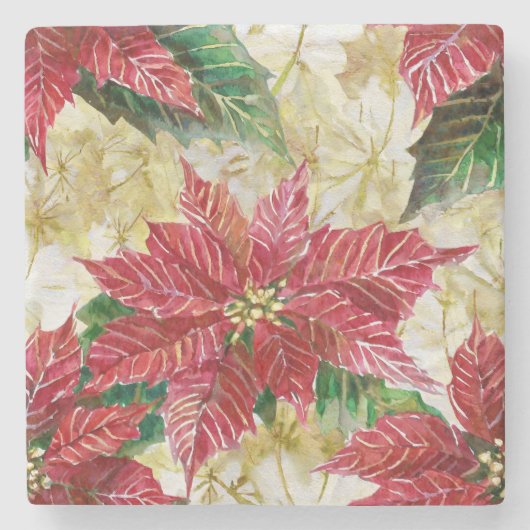 Holiday Poinsettia Steinuntersetzer (Vorderseite)