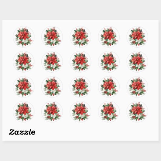 Holiday Poinsettia Stickers (Blatt)