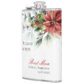 Holiday Poinsettia Wedding Flask für Trauzeugen Flachmann (Links)