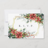 Holiday Poinsettia Wedding RSVP Card (Vorderseite)