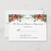 Holiday Poinsettia Wedding RSVP Card (Rückseite)
