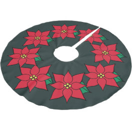 Holiday Poinsettia Weihnachtsbaumrock Polyester Weihnachtsbaumdecke