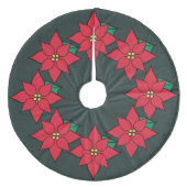 Holiday Poinsettia Weihnachtsbaumrock Polyester Weihnachtsbaumdecke (Vorderseite)