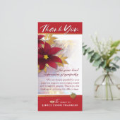 Holiday Pointsettia Beileid Danke Karte (Stehend Vorderseite)