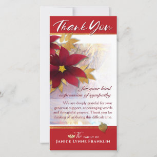 Holiday Pointsettia Beileid Danke Karte