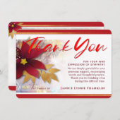 Holiday Pointsettia Red Beileid Danke, Card Einladung (Vorne/Hinten)