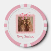 Holiday Poker Chip – Family Photo with Pink Bow (Vorderseite)