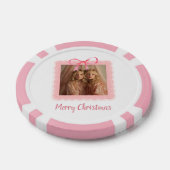Holiday Poker Chip – Family Photo with Pink Bow (Einzeln)