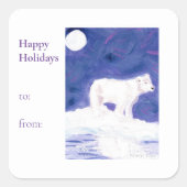 Holiday Polar Bear Aufkleber (Vorderseite)