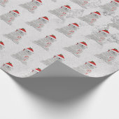Holiday Polar Bear On Silver Geschenkpapier (Ecke)