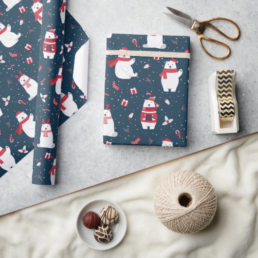 Holiday Polar Bears Geschenkpapier (Kunsthandwerk)