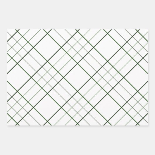 Holiday polka dot und karierte Muster rot grün Geschenkpapier Set (Vorderseite)