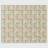 Holiday Postage Briefmarke über Aqua Geschenkpapier (Flach)