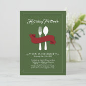 Holiday Potluck Dinner Invitation Einladung (Stehend Vorderseite)
