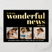 Holiday Pregnancy Ankündigung Foto Collage Weihnac (Vorderseite)