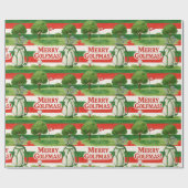 Holiday Preppy Red White Green Weihnachten Geschenkpapier (Flach)