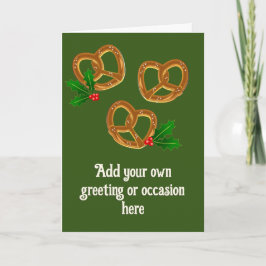 Holiday Pretzels - Custom Food Theme Dunkelgrün Karte