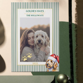 Holiday Pub Watercolor Golden Doodle Foil Card Folien Feiertagskarte