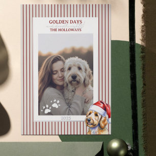 Holiday Pub Watercolor Golden Doodle Foil Card Folien Feiertagskarte