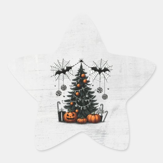 Holiday Pumpkin Tree Stern-Aufkleber (Vorderseite)