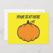 Holiday Pumpkin Vintager Stil Zeichnend Postkarte (Vorne/Hinten)