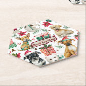 Holiday Puppy Design Watercolor Paper Coaster Untersetzer (angewinkelt)
