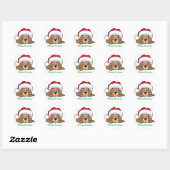 Holiday Puppy Dodge Weihnachtssaison Design-Siegel Runder Aufkleber (Blatt)