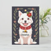 Holiday Puppy Feiertagskarte (Stehend Vorderseite)