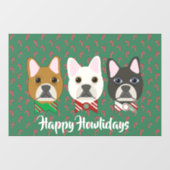 Holiday Pups Candy Cane Fensteraufkleber (Blatt)