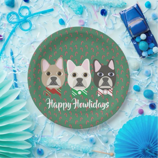 Holiday Pups Candy Cane Pappteller (Party)