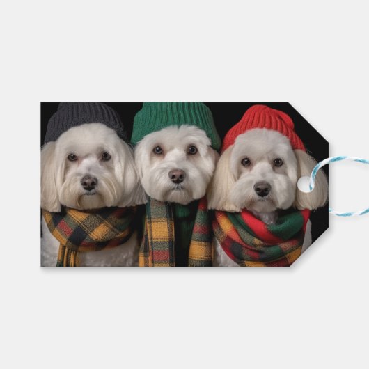 Holiday Pups Geschenkanhänger (Vorderseite (Horizontal))