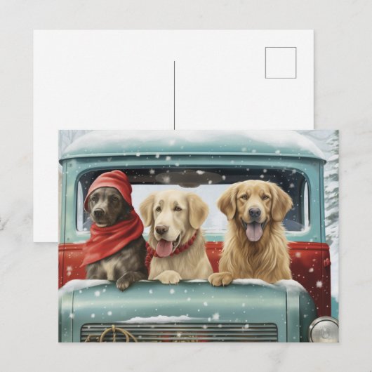 Holiday Pups Postkarte (Vorne/Hinten)