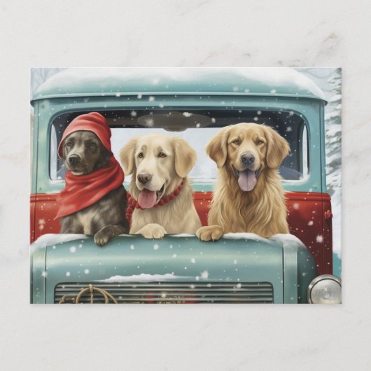 Holiday Pups Postkarte (Vorderseite)