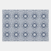 Holiday Quatrefolie in Blautönen Geschenkpapier Set (Vorderseite 3)