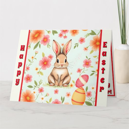 Holiday Rabbit Oster Moderne Sammlung Karte (Vorderseite)
