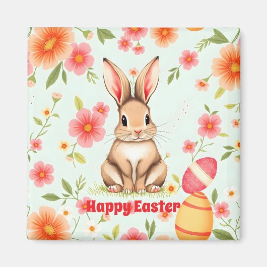Holiday Rabbit Oster Moderne Sammlung Magnet (Vorne)