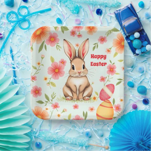 Holiday Rabbit Oster Moderne Sammlung Pappteller (Party)