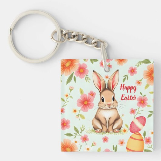 Holiday Rabbit Oster Moderne Sammlung Schlüsselanhänger (Vorderseite)
